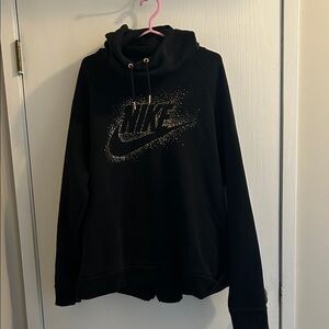 Nike Black Sweatshirt with Glittering Gold Logo